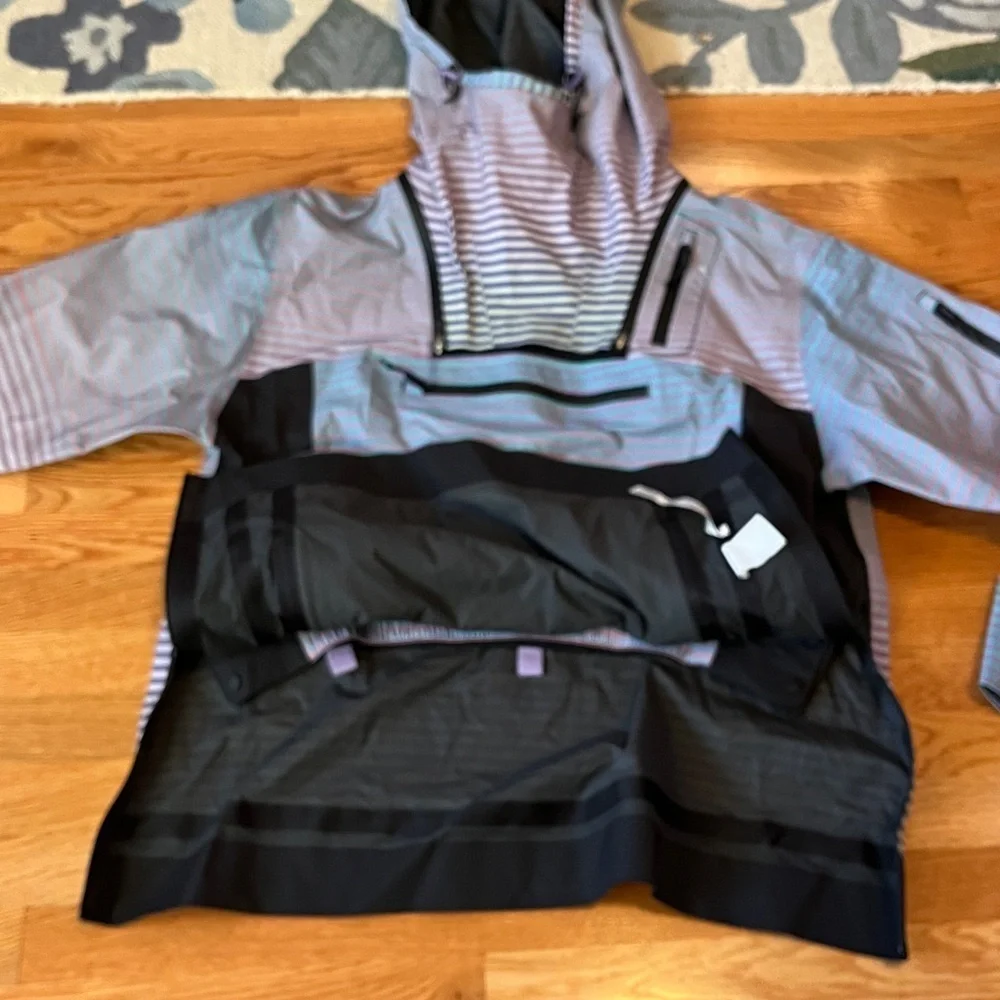 Free People Movement Blizzard Bliss Printed Pullover Waterproof Jacket Large NEW